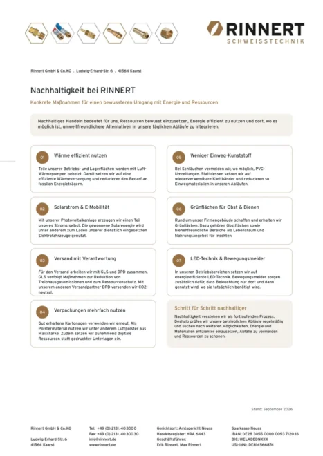 Vorschau: Nachhaltigkeit bei RINNERT